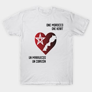 one moroccan one heart Proud Morocco Flag Gift Moroccan Lovers For Men's Women's T-Shirt